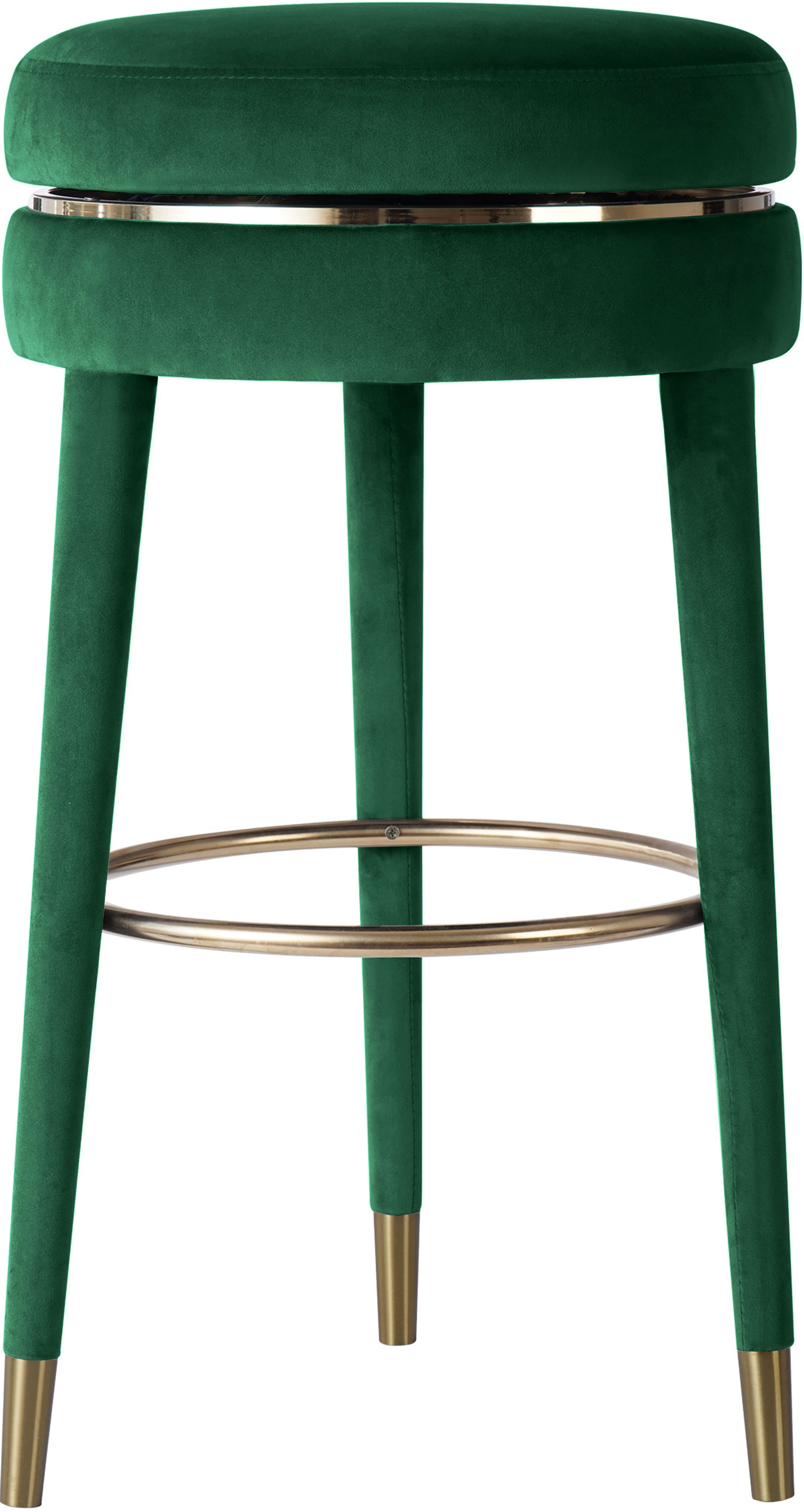 Coral Green Velvet Counter Stool