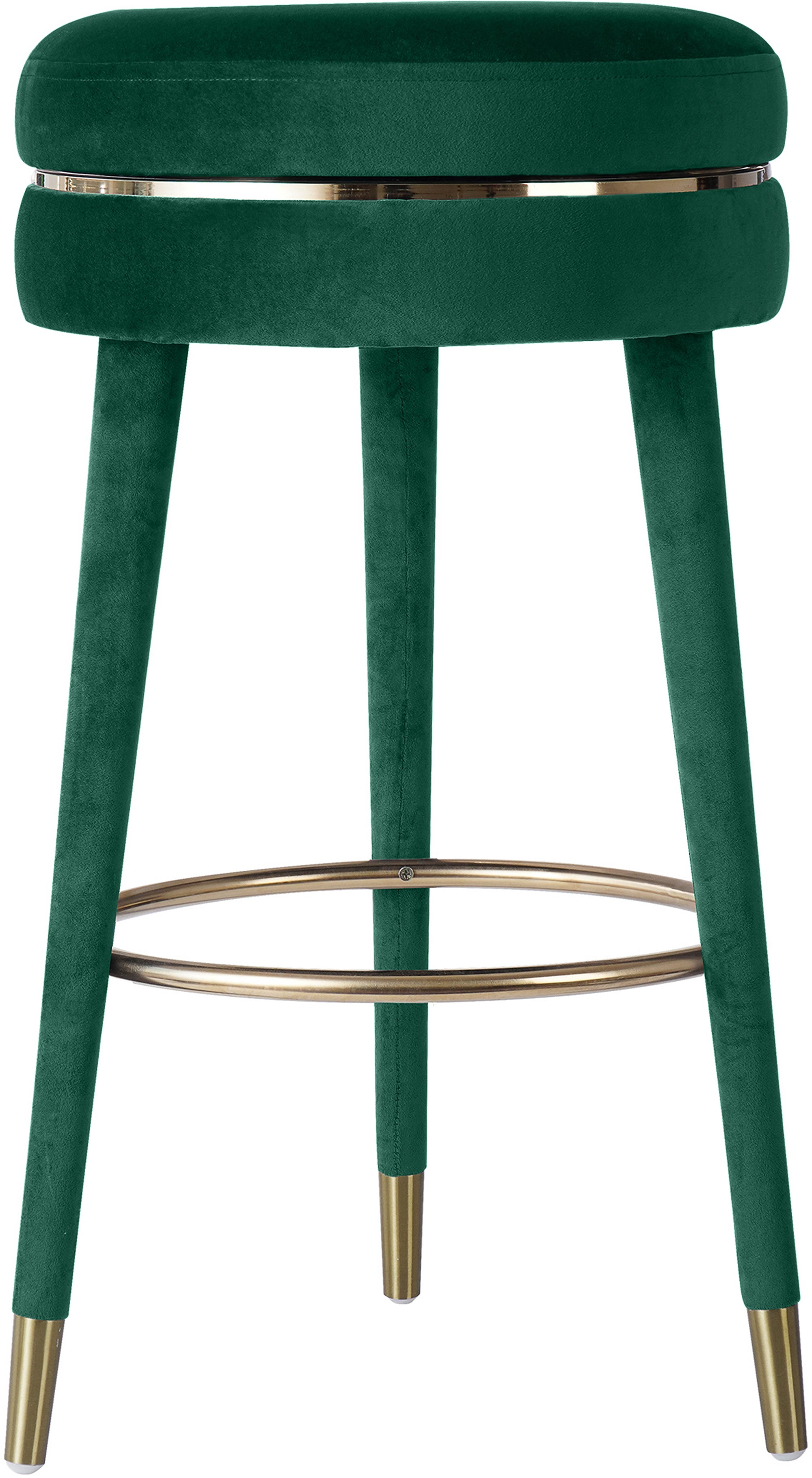 Coral Green Velvet Bar Stool