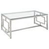 Merced Rectangle Glass Top Coffee Table Nickel