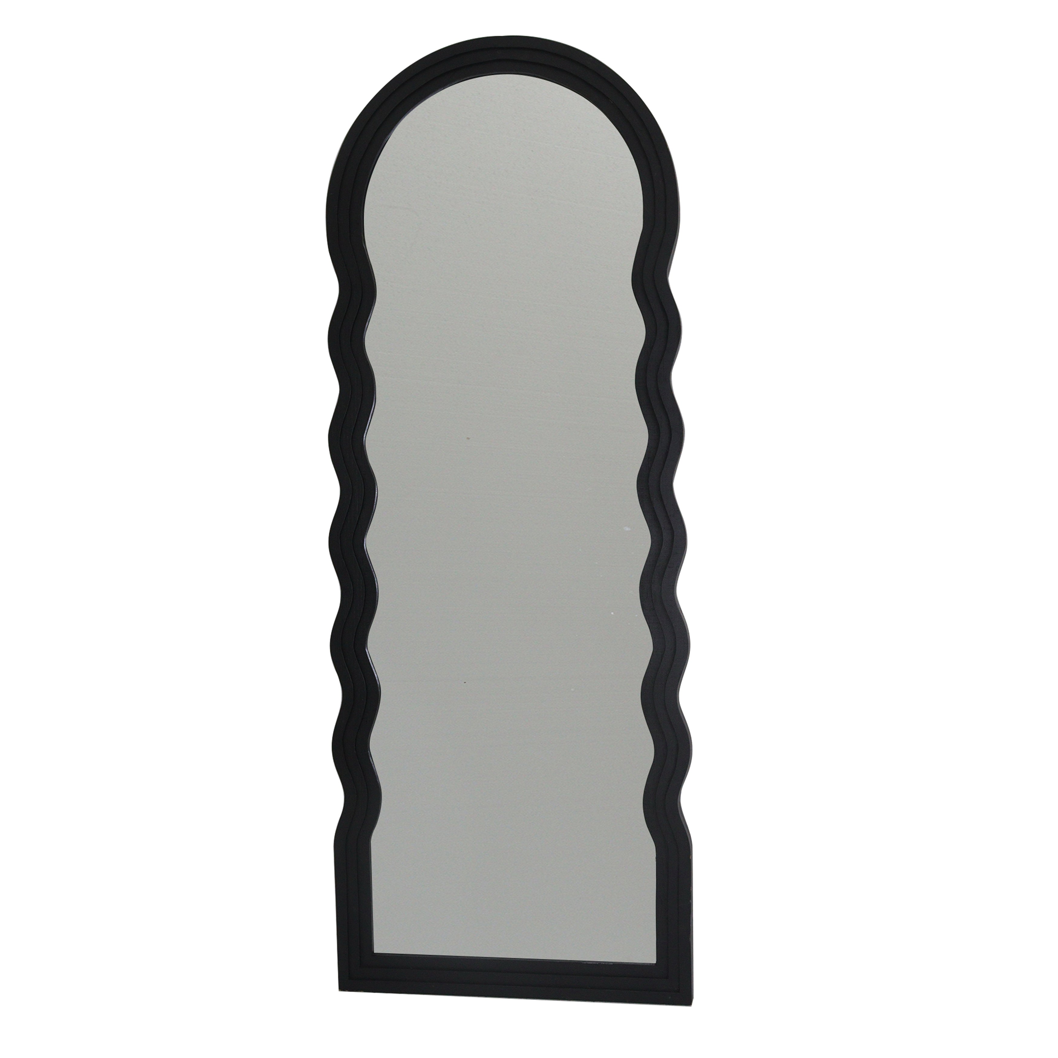 24x64 Layered Curvy Leaner Mirror, Black