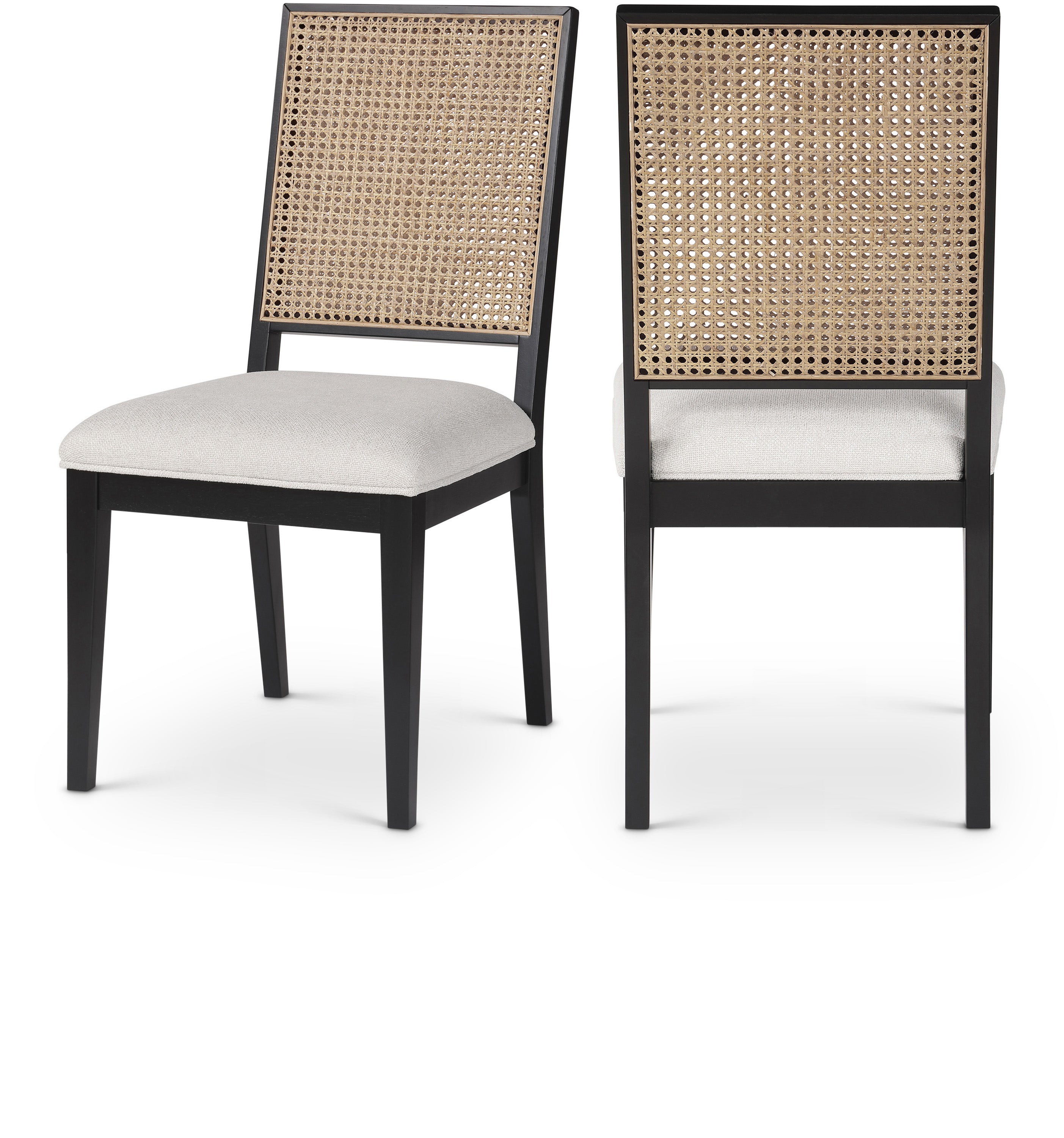 Butterfly Cream Linen Textured Fabric Dining Chair