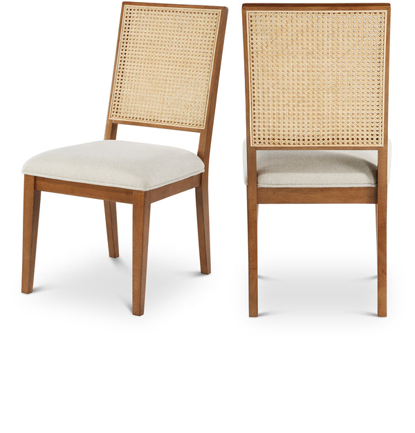 Butterfly Cream Linen Textured Fabric Dining Chair