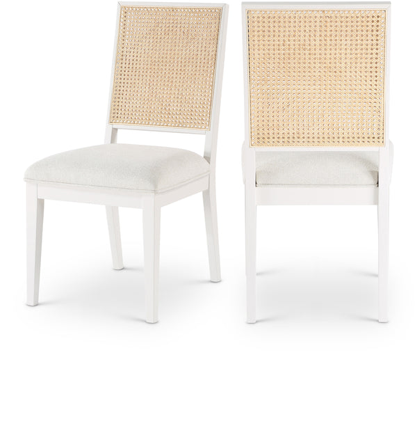 Butterfly Cream Linen Textured Fabric Dining Chair