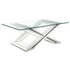 Bonnie X-base Rectangle Glass Top Coffee Table Mirror