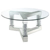 Octave Square Post Legs Round Coffee Table Mirror