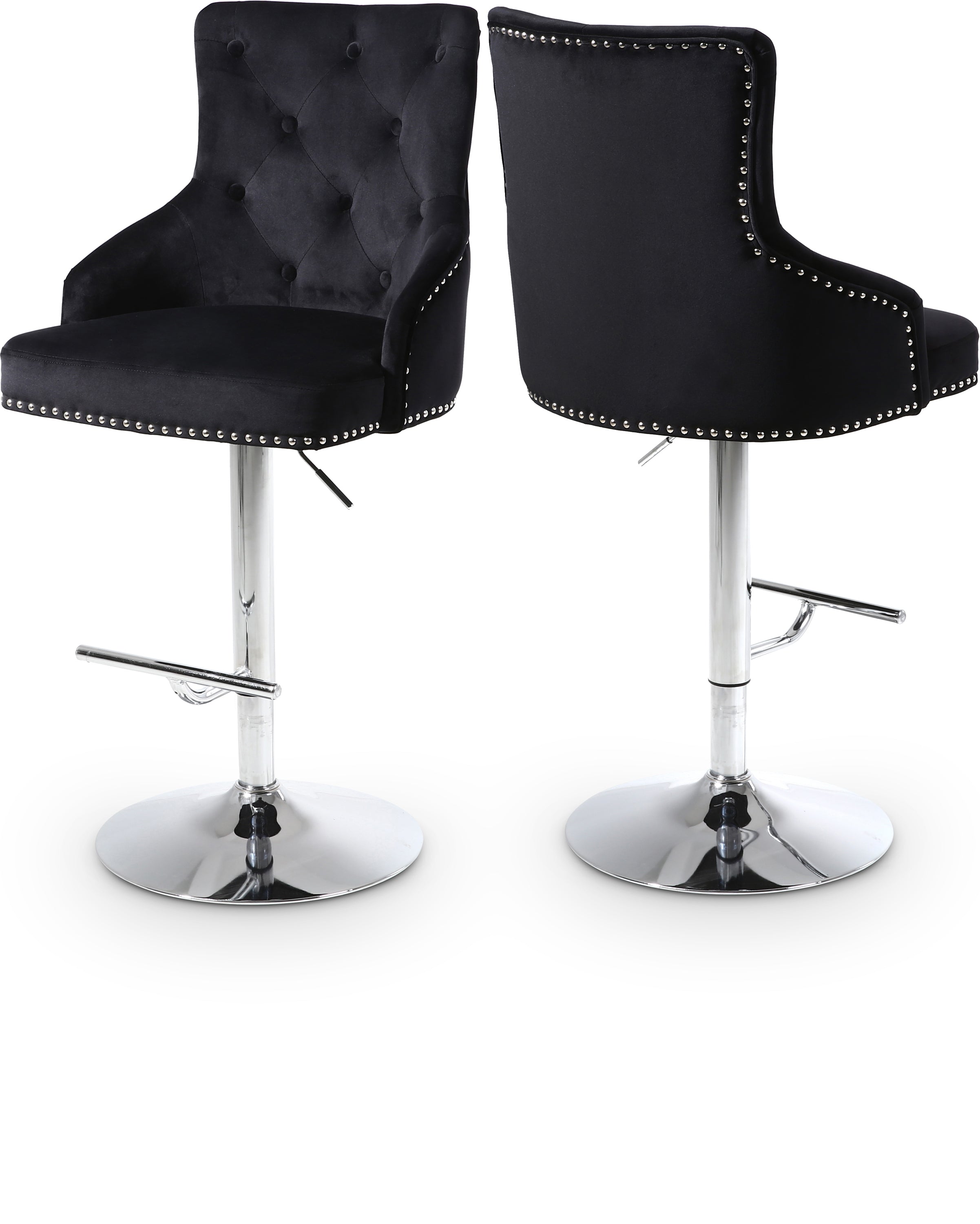 Claude Black Velvet Adjustable Stool