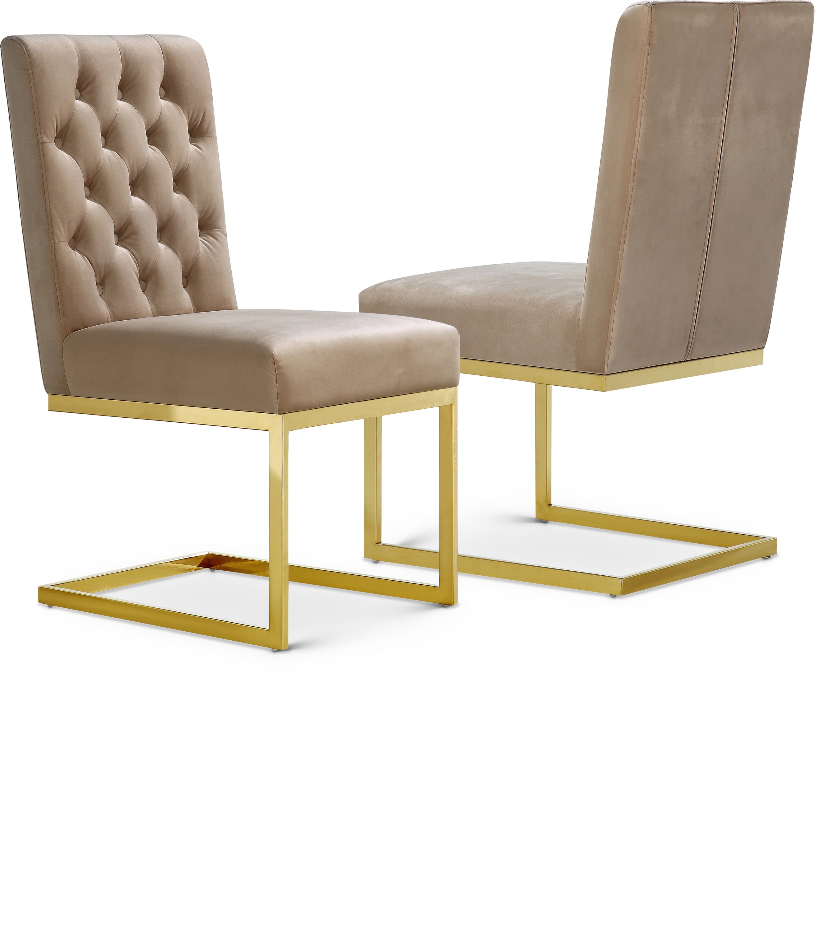 Cameron Beige Velvet Dining Chair