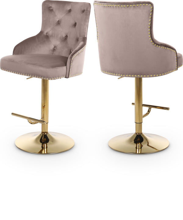 Claude Pink Velvet Adjustable Stool