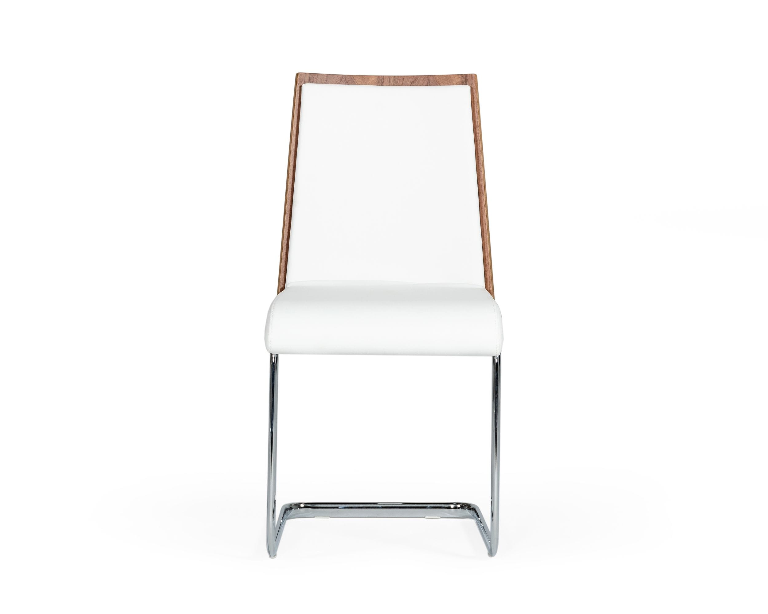 Morgan - Modern White & Walnut Dining Chair (Set of 2)