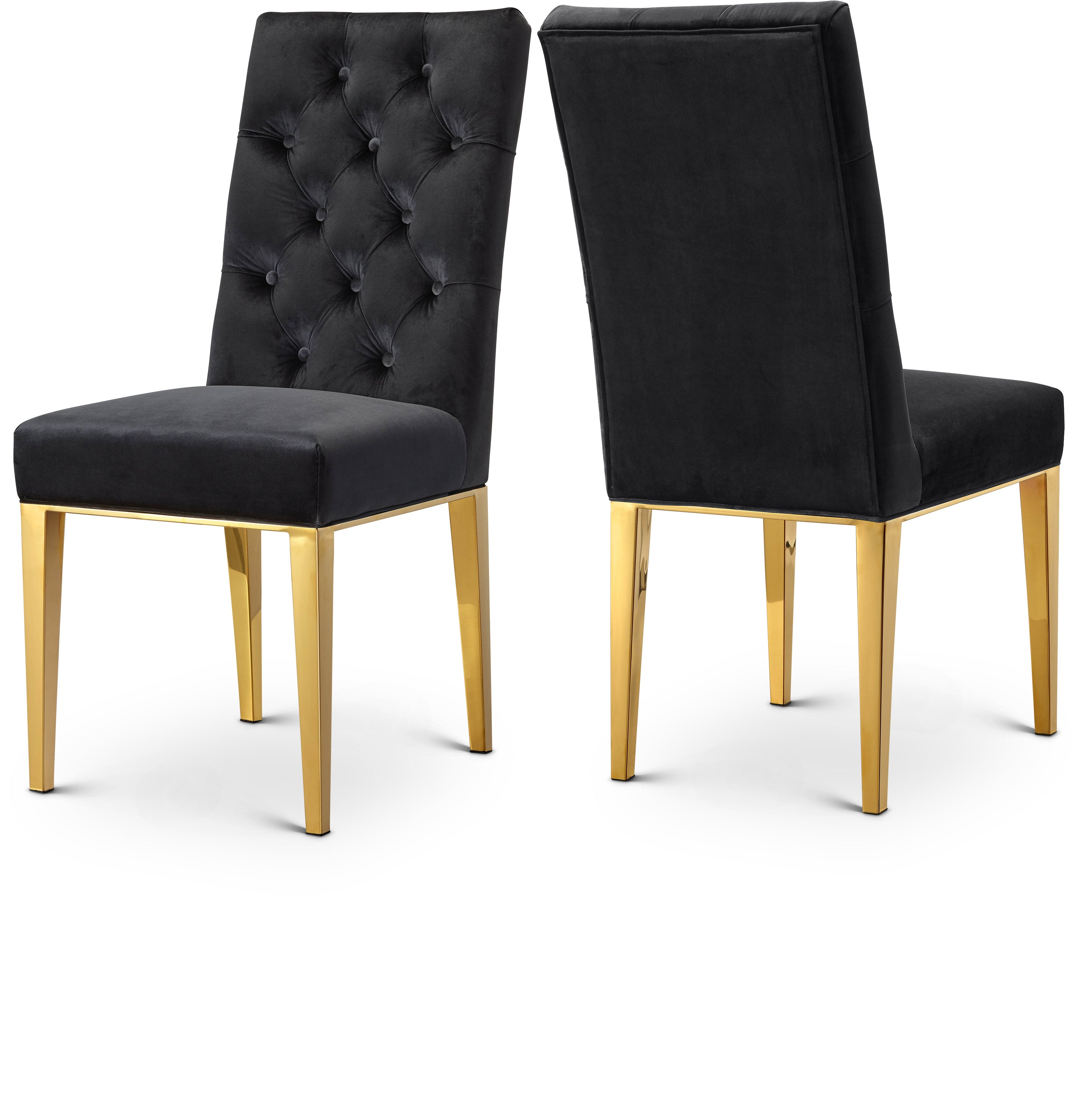 Capri Black Velvet Dining Chair