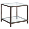 Trini End Table with Glass Shelf Black Nickel