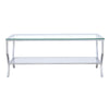 Saide Rectangular Coffee Table with Mirrored Shelf Chrome