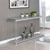 Anne Sofa Table with Lower Shelf Chrome and Clear