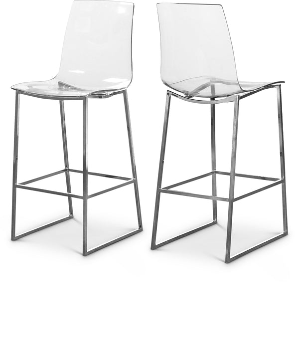 Lumen Chrome Metal/Lucite Polycarbonate Stool