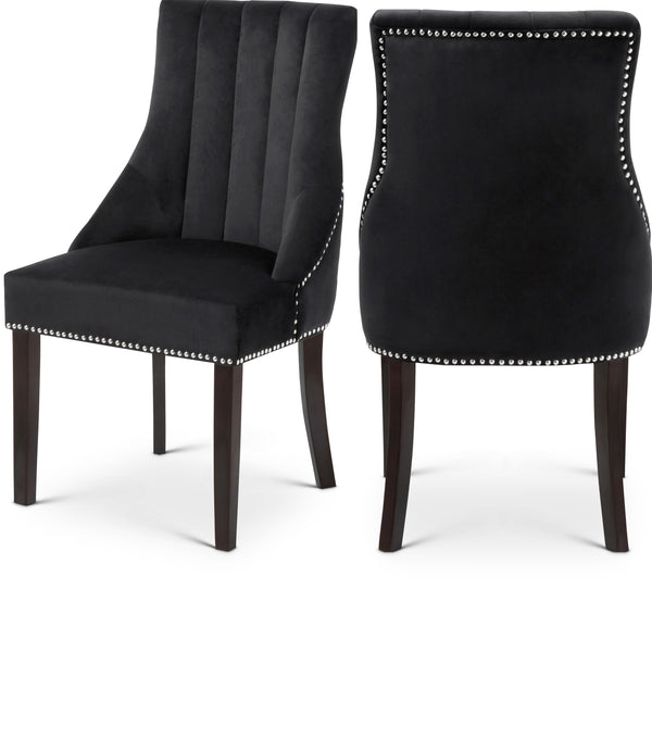 Oxford Black Velvet Dining Chair