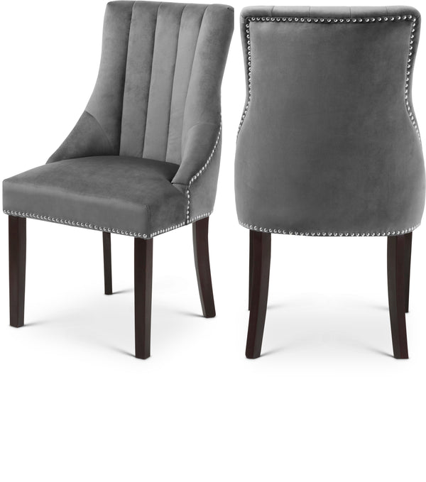 Oxford Grey Velvet Dining Chair