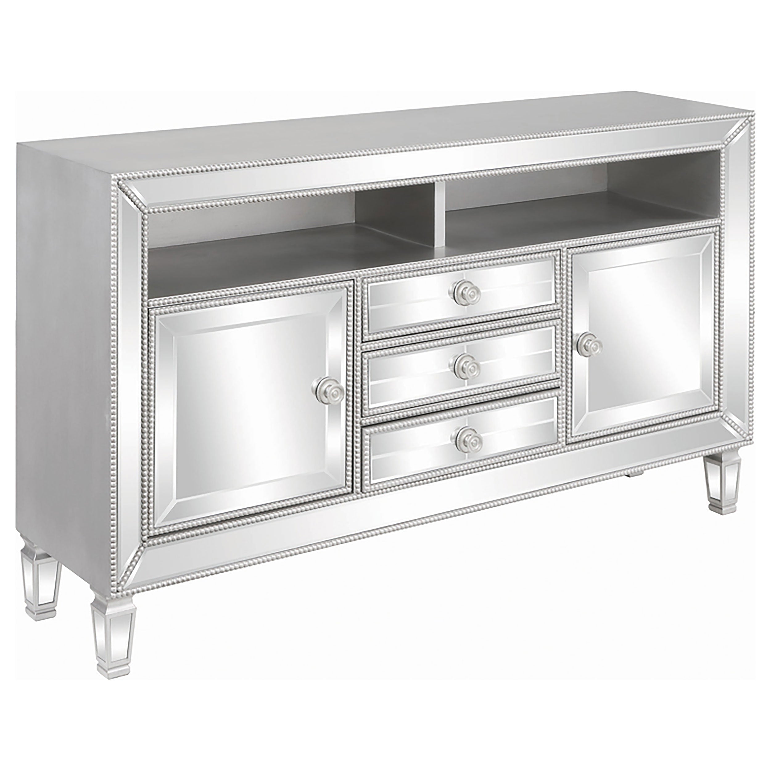 3-drawer TV Console Metallic Platinum