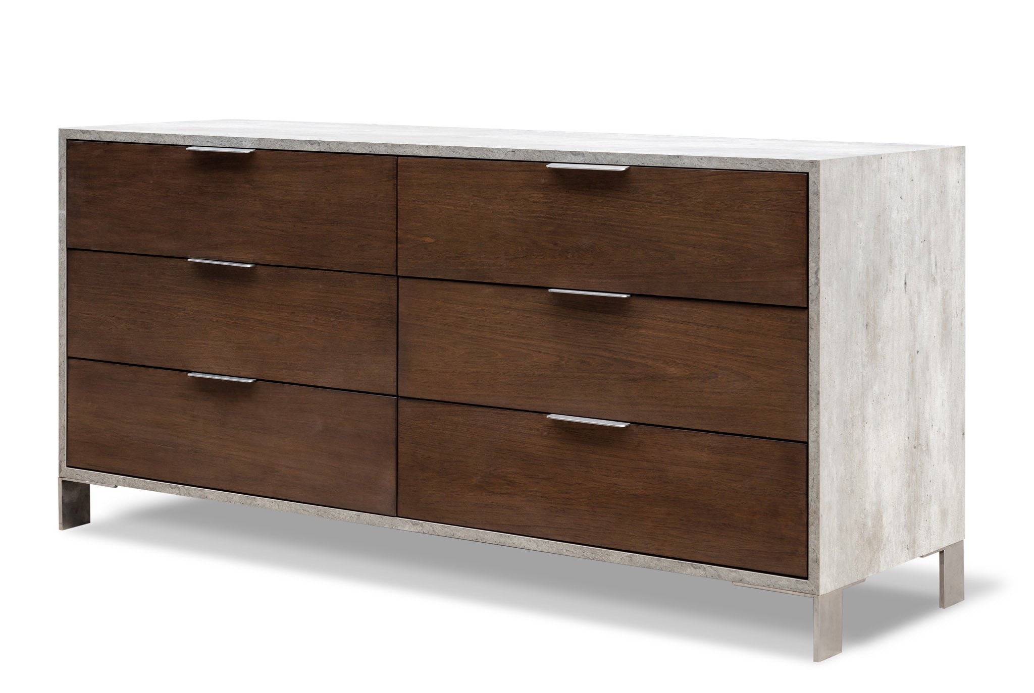 Queen Nova Domus Conner Modern Dark Walnut & Concrete Bedroom Set