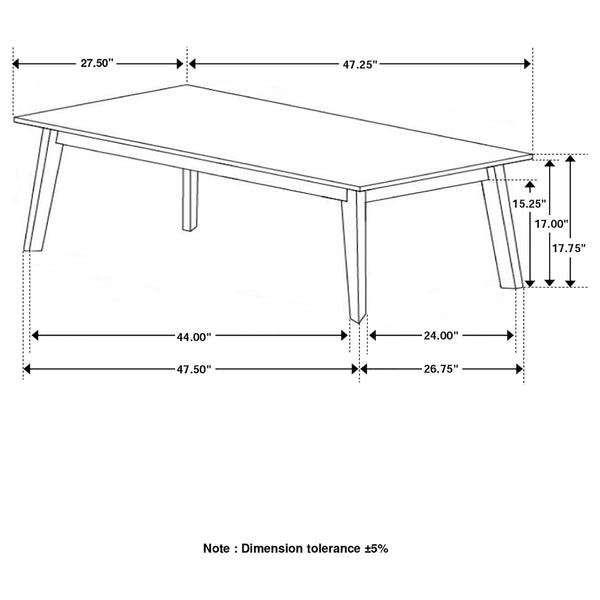 Bayhill Rectangle Faux Marble Top Coffee Table Black and White