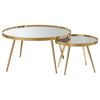 Kaelyn 2-piece Mirror Top Nesting Coffee Table Mirror and Gold