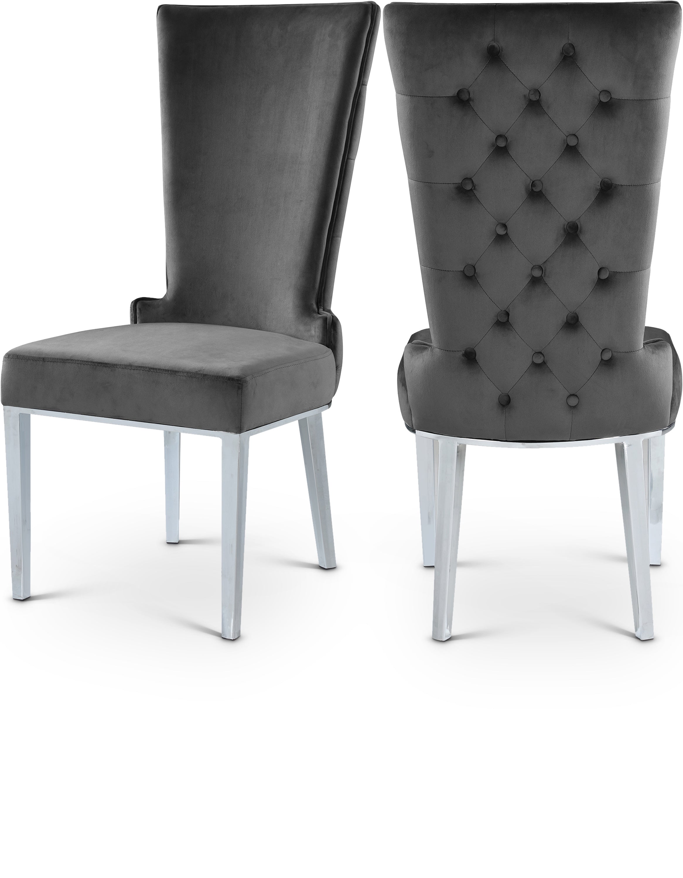 Serafina Grey Velvet Dining Chair