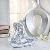 Polyresin 8" Meditating Elephant, Silver