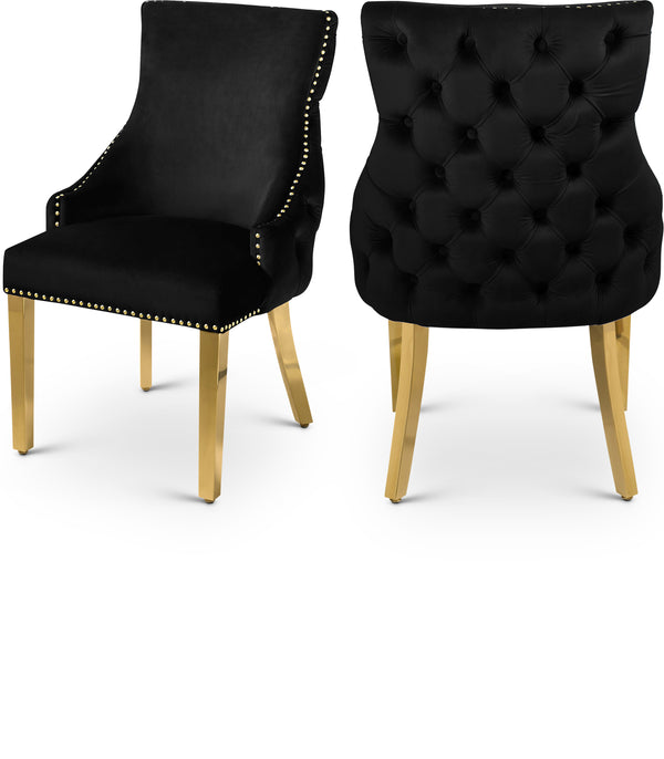 Tuft Black Velvet Dining Chair