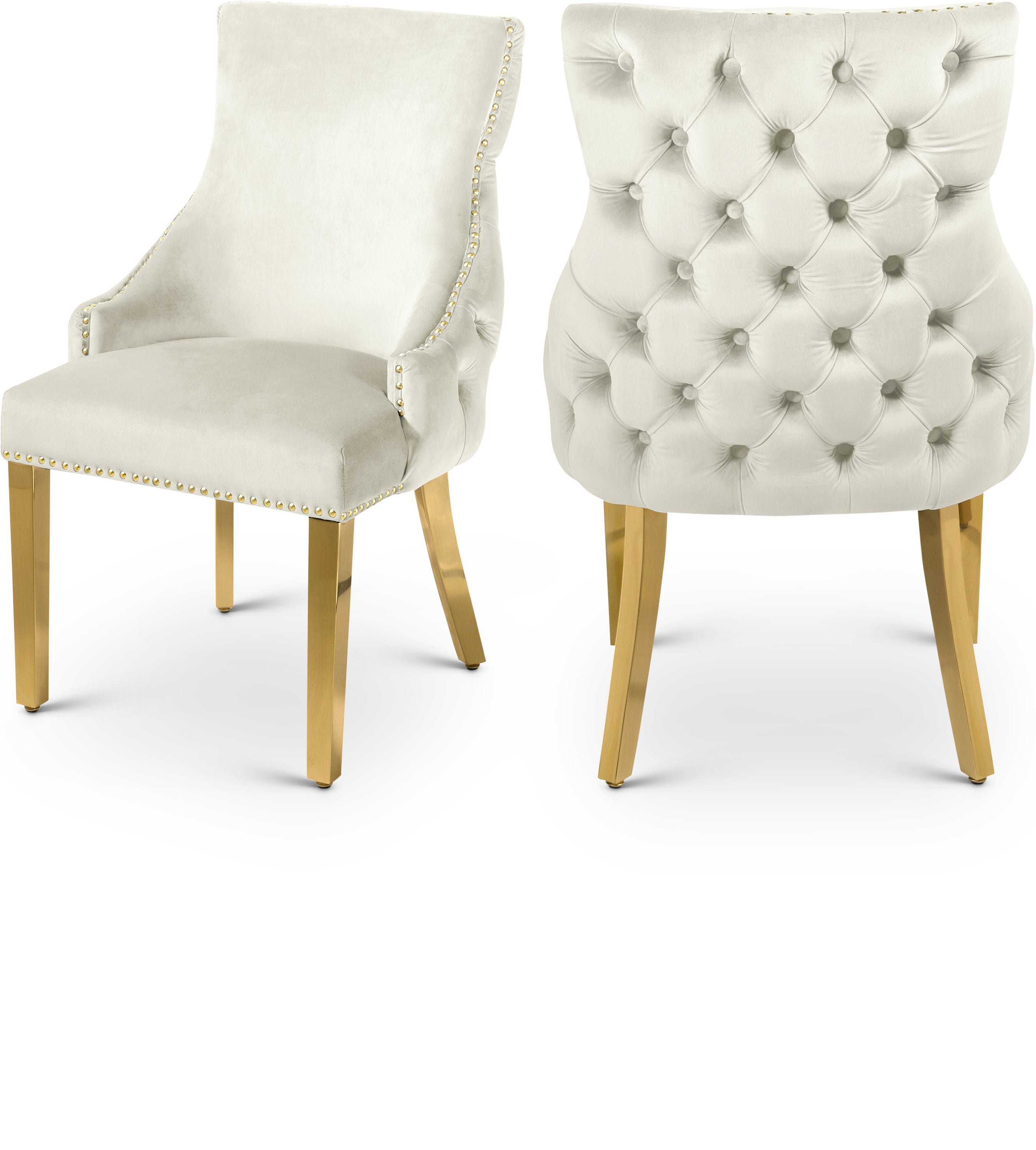 Tuft Cream Velvet Dining Chair