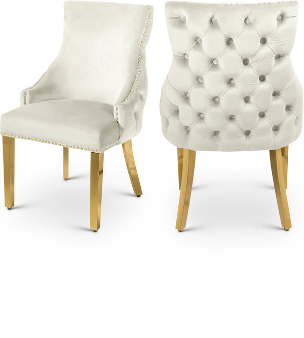 Tuft Cream Velvet Dining Chair