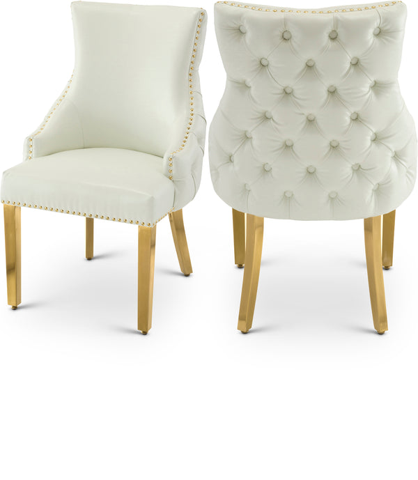 Tuft White Vegan Leather Dining Chair