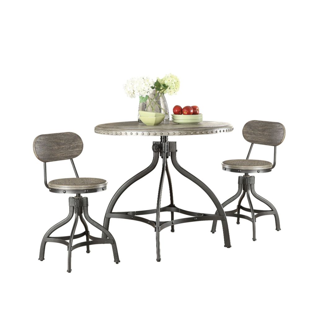 Fatima 3Pc Pack Adjustable Counter Height Table Set