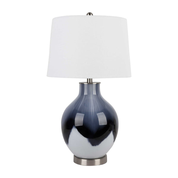 Glass 26" Reactive Table Lamp, Blue/white