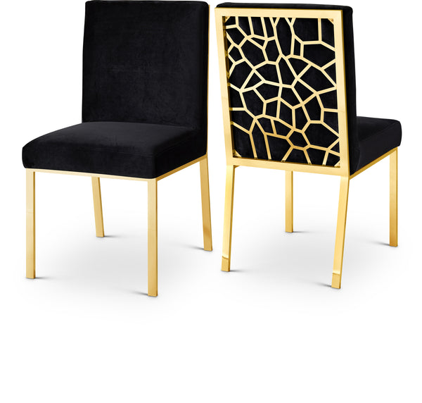 Opal Black Velvet Dining Chair