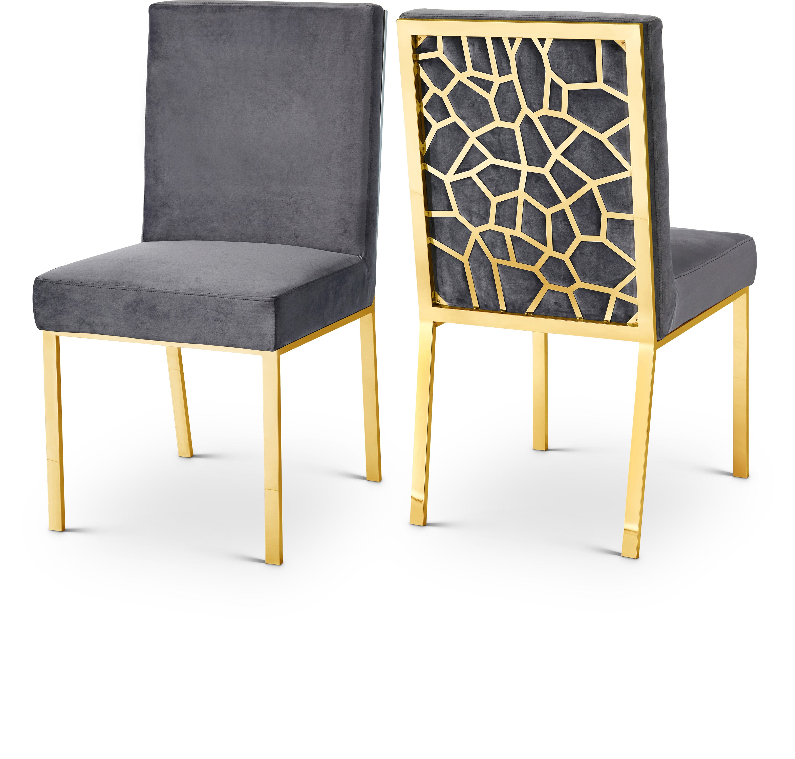 Opal Grey Velvet Dining Chair