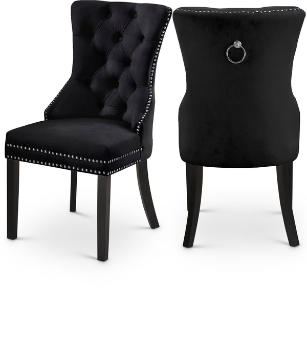 Nikki Black Velvet Dining Chair