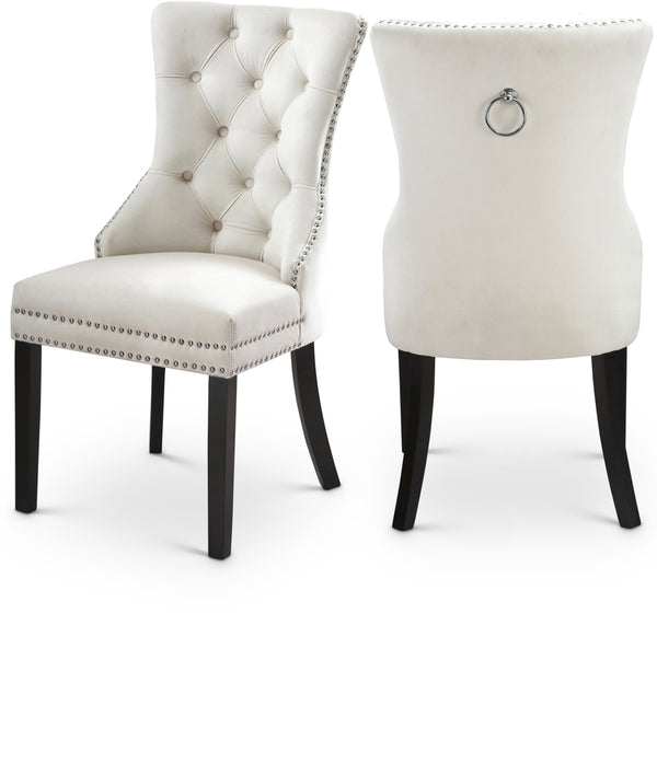 Nikki Cream Velvet Dining Chair