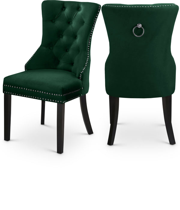 Nikki Green Velvet Dining Chair