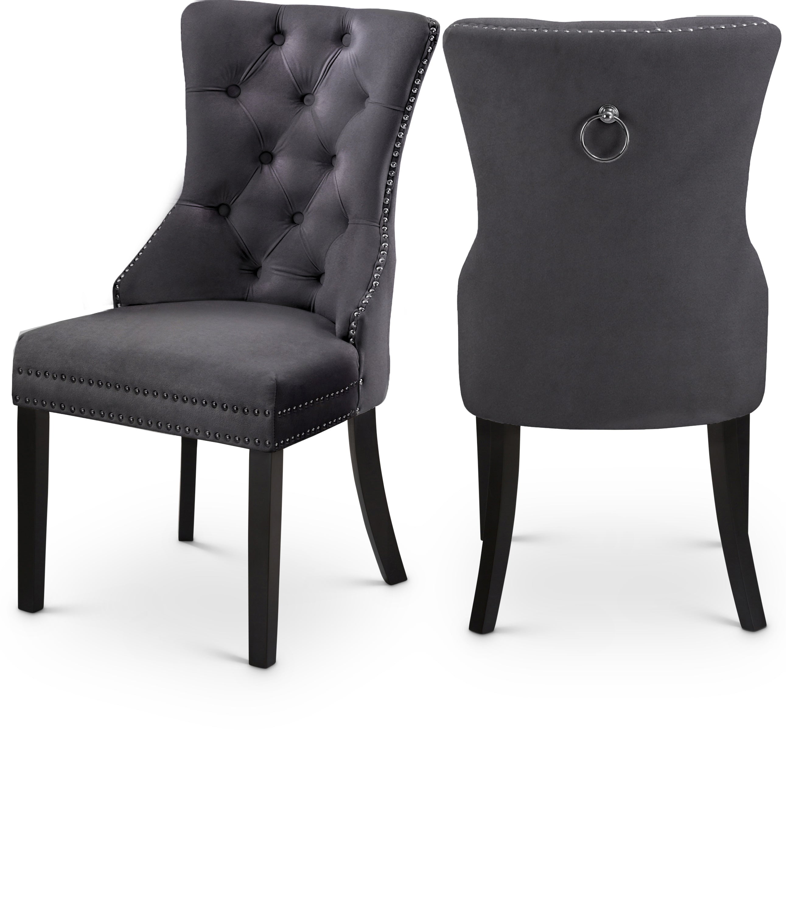 Nikki Grey Velvet Dining Chair