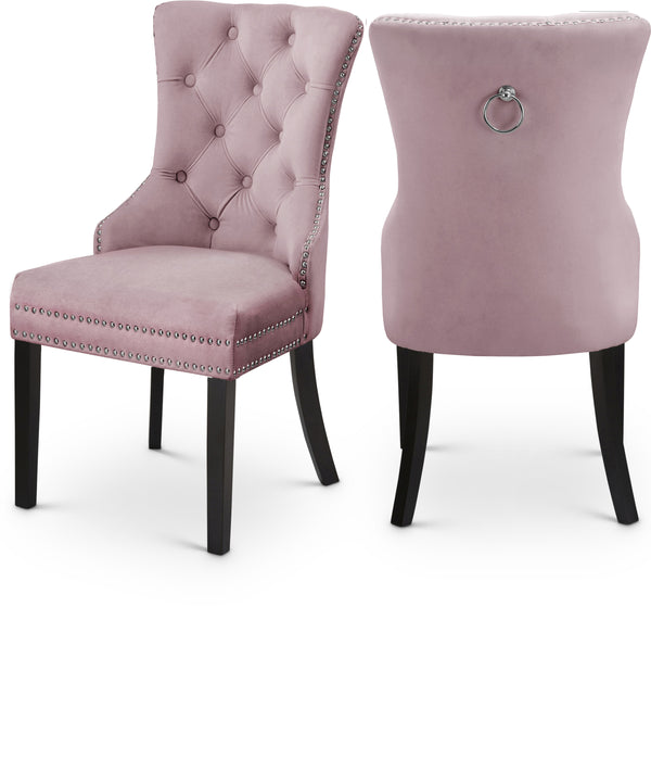 Nikki Pink Velvet Dining Chair