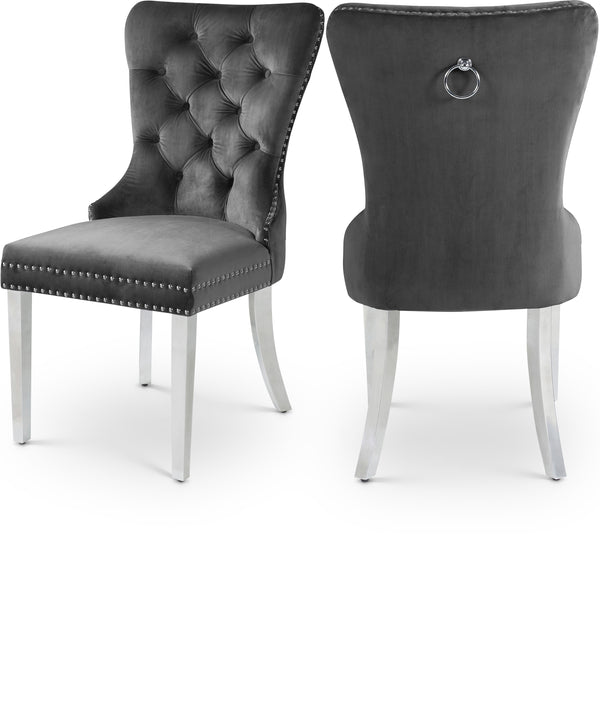 Carmen Grey Velvet Dining Chair