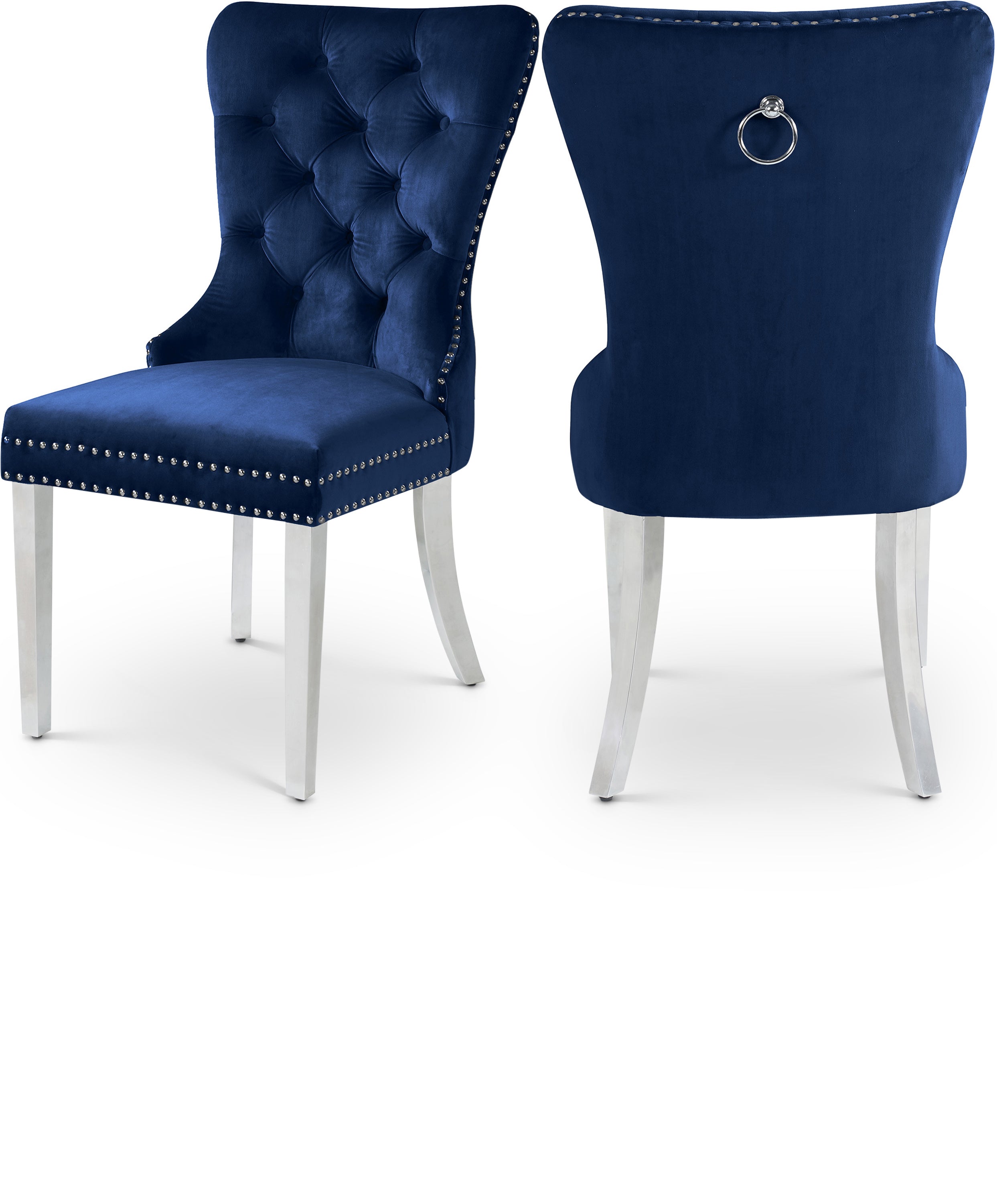 Carmen Navy Velvet Dining Chair