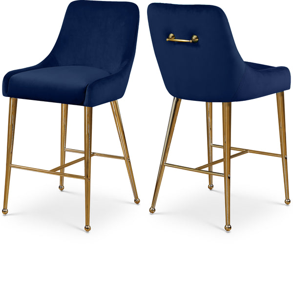 Owen Navy Velvet Stool