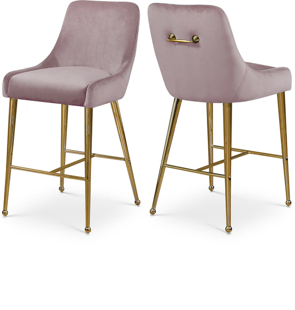 Owen Pink Velvet Stool