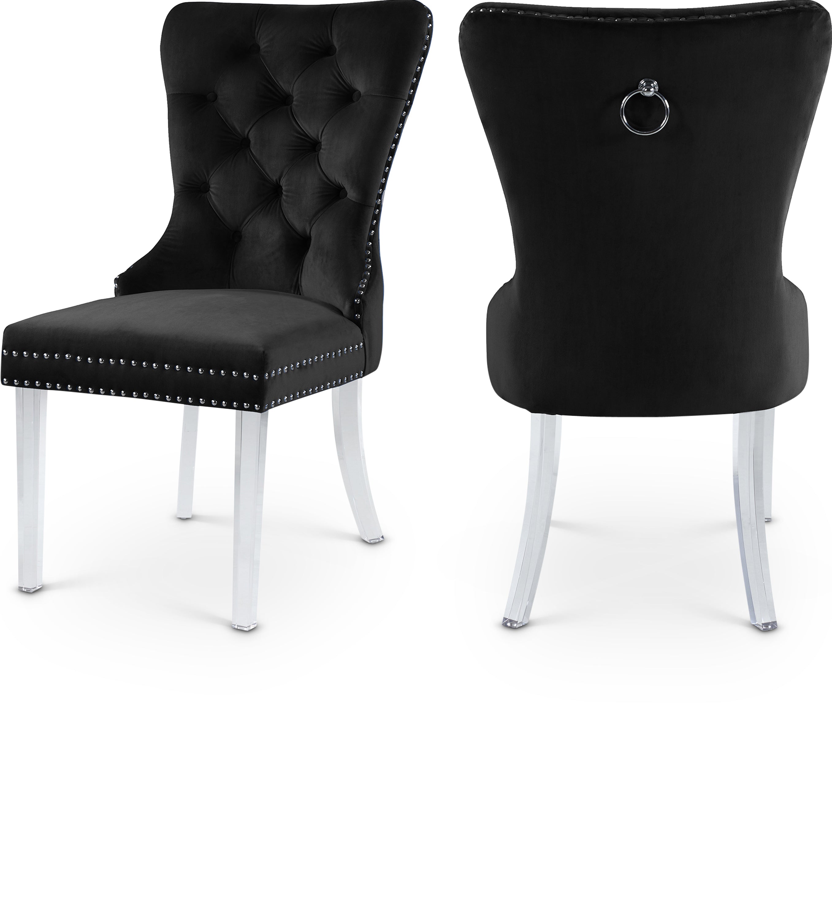 Miley Black Velvet Dining Chair