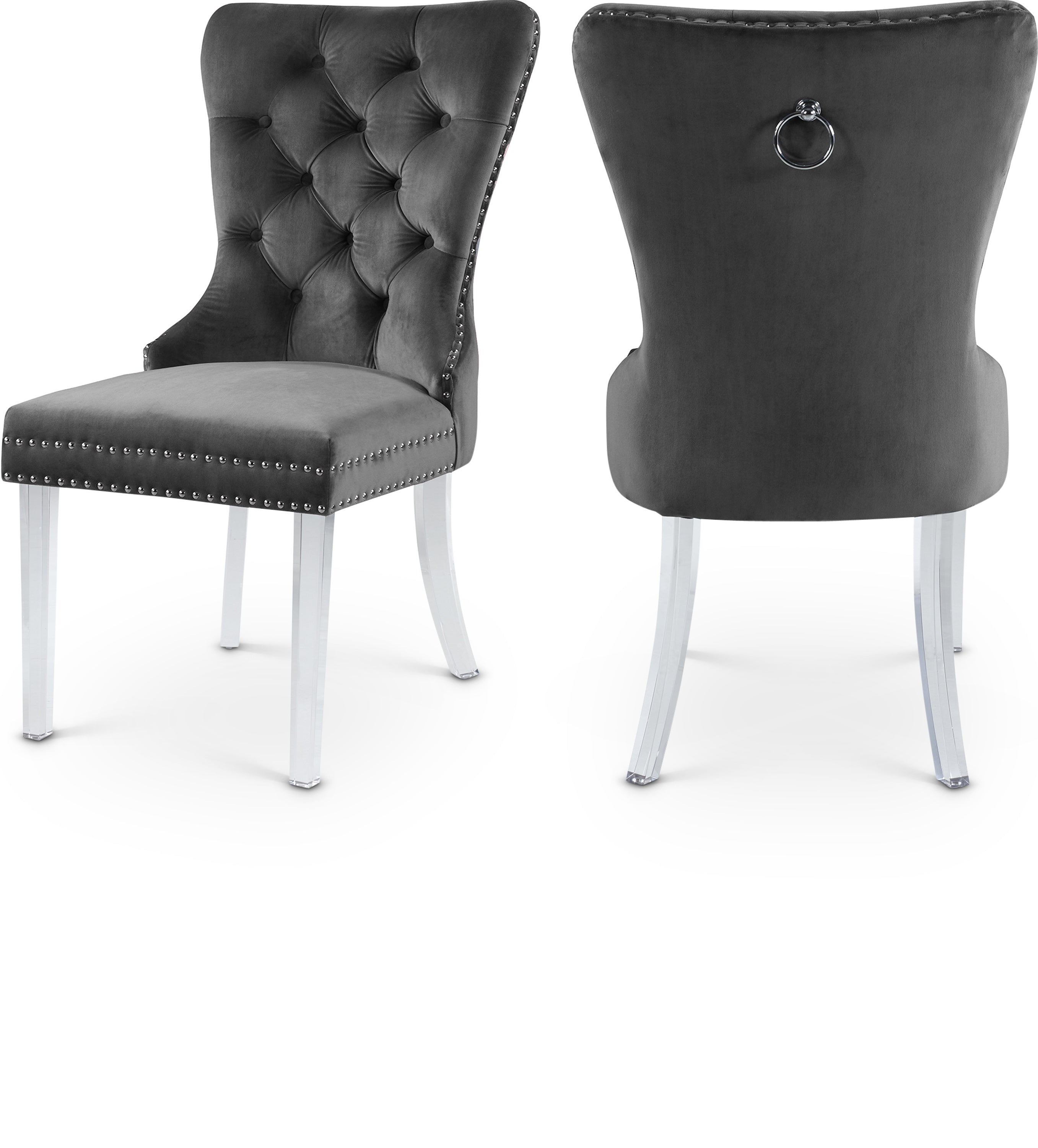 Miley Grey Velvet Dining Chair