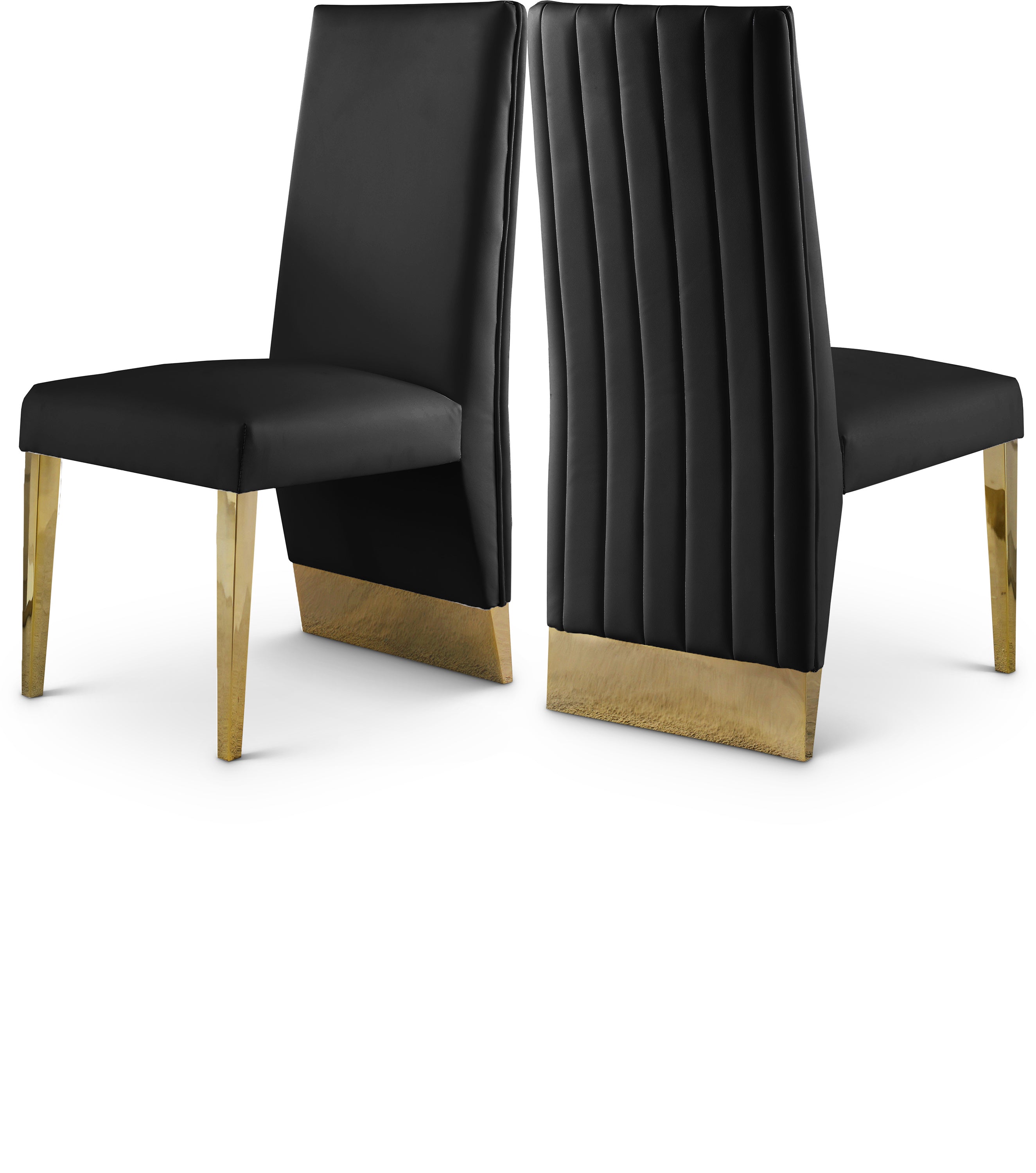 Porsha Black Vegan Leather Dining Chair