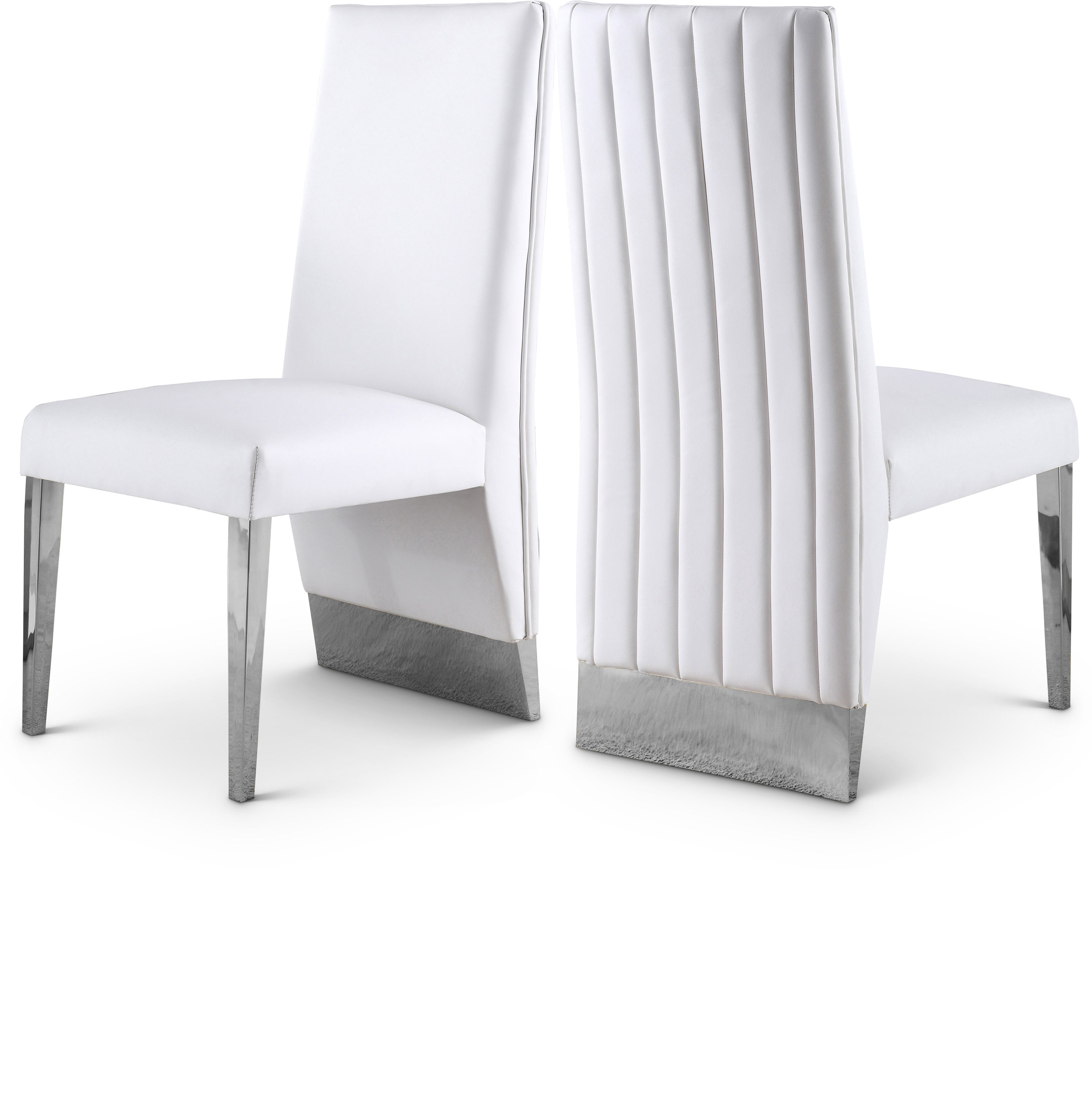 Porsha White Vegan Leather Dining Chair