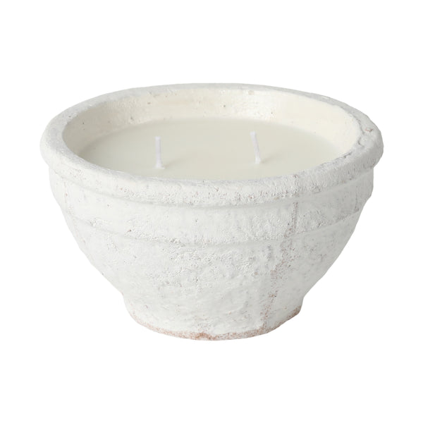 6" 14 Oz Sea Salt & Lemon Bowl Candle, White