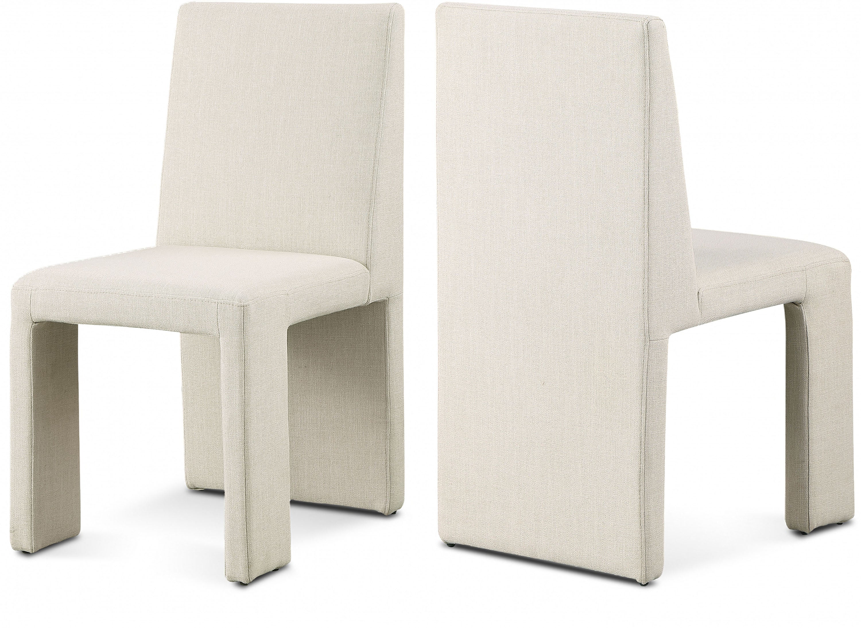 Benson Beige Linen Textured Fabric Dining Chair