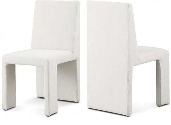 Benson Cream Linen Textured Fabric Dining Chair